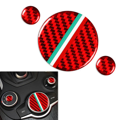 3 x Center Console Switch Button Cover Trim for Alfa Romeo Giulia (2017-2019)