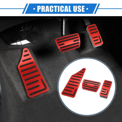 3 Pcs Gas Brake Foot Rest Pedals for Honda HR-V (2021-2023) Red