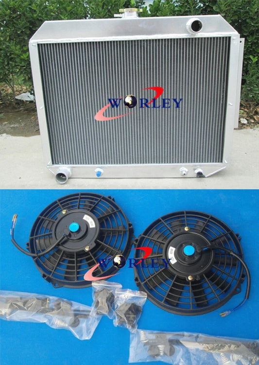Aluminum Radiator + Fans for Chrysler Dodge Polara Monaco Plymouth Fury V8 (1965-1973)