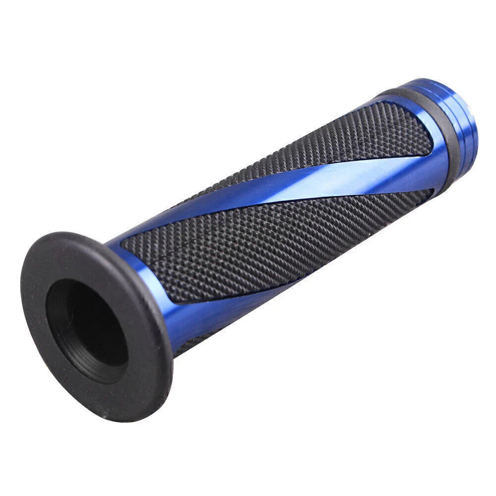7/8" Gel Rubber Hand Grips for Motorcycle Handle Bars Black & Blue