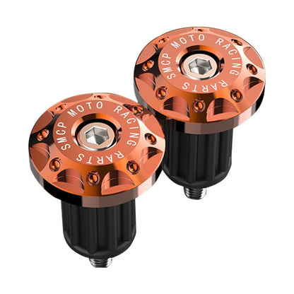 Dirt Bike 7/8'' CNC Handlebar Grips & End Cap Plugs - Orange