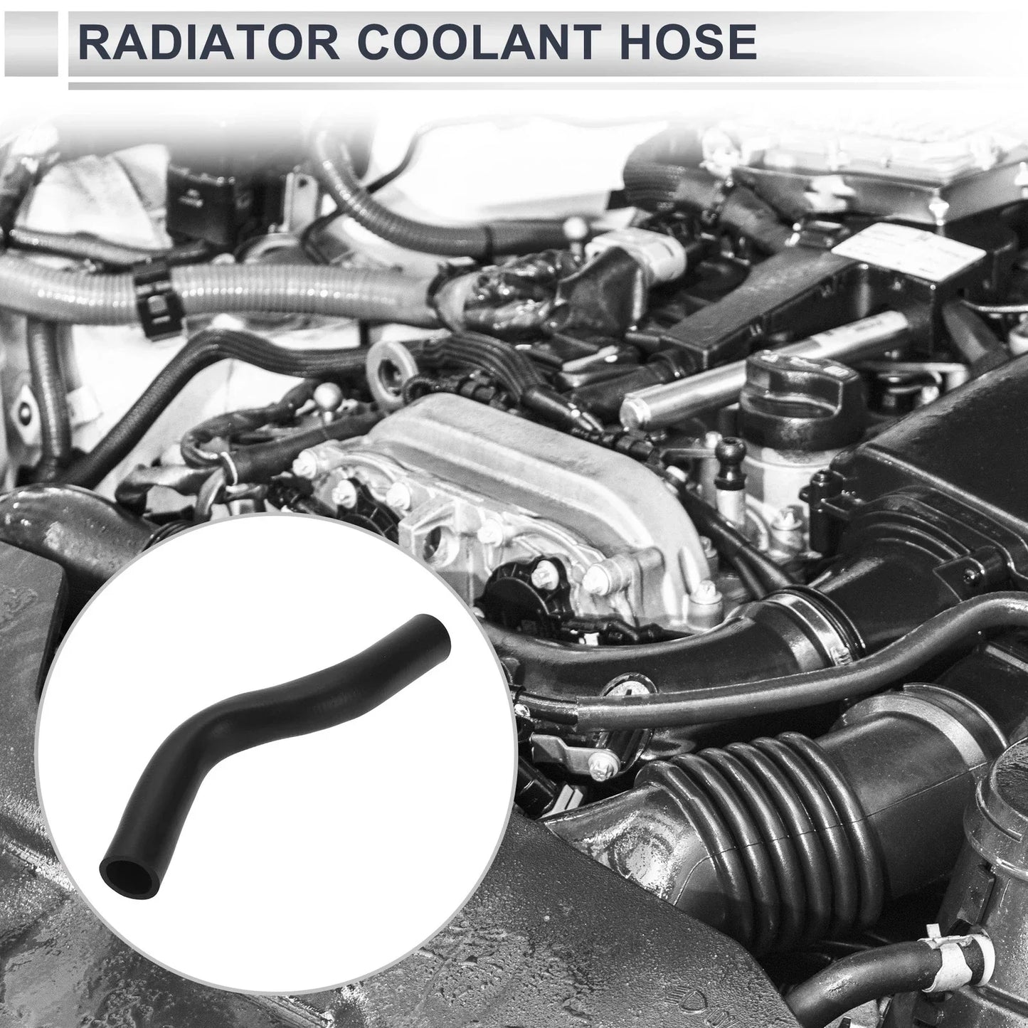 Radiator Coolant Hose for Honda Civic (1992-2000) Rubber Black 1 x Piece
