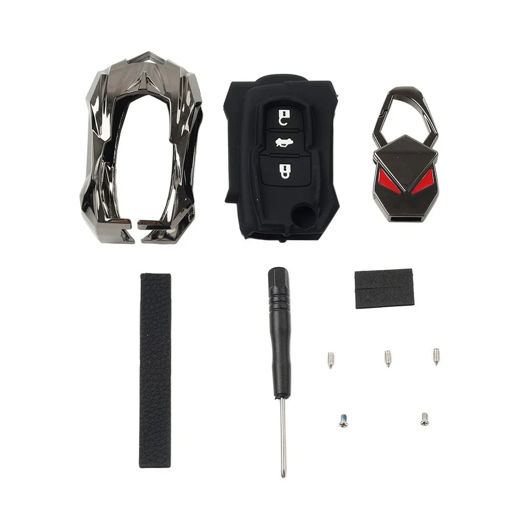 Black 3-Button Key Fob Cover for Skoda Octavia (2001-2013)