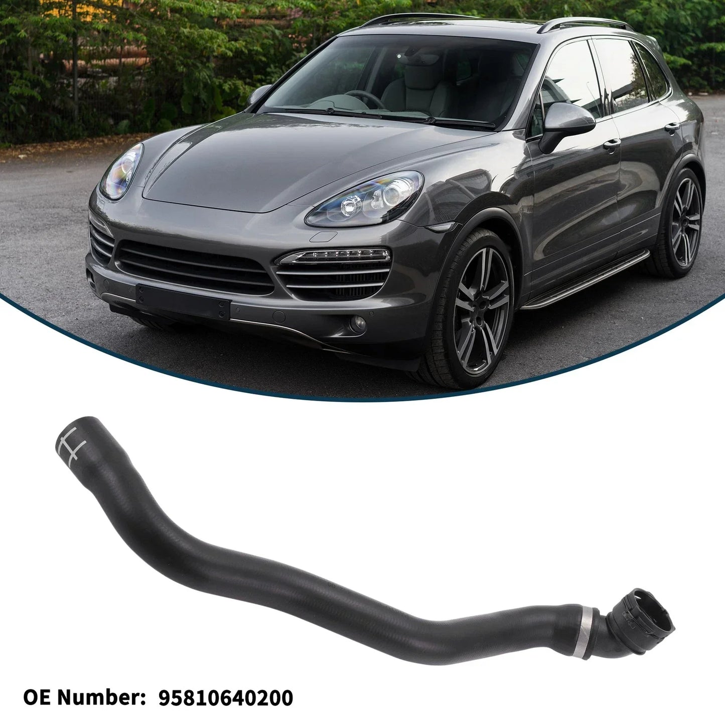 Radiator Hose for Porsche Cayenne 4.8L 2011-2018 Rubber Downpipe