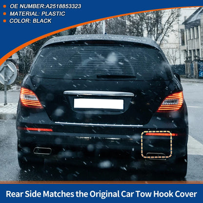 Rear Bumper Tow Hook Cover for Mercedes-Benz W251 R350 (2006-2012) Black
