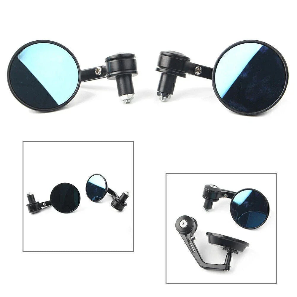 7/8" Handle Bar End Rearview Side Mirrors for Dirt Bike Bobber Cafe Motorcycle