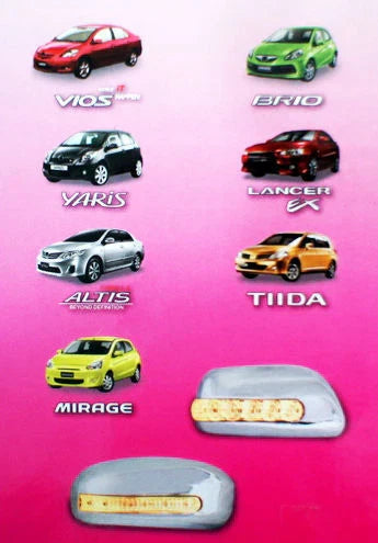 Chrome Mirror Cover LED for Mitsubishi Mirage A05A Space Star (2012-2013)