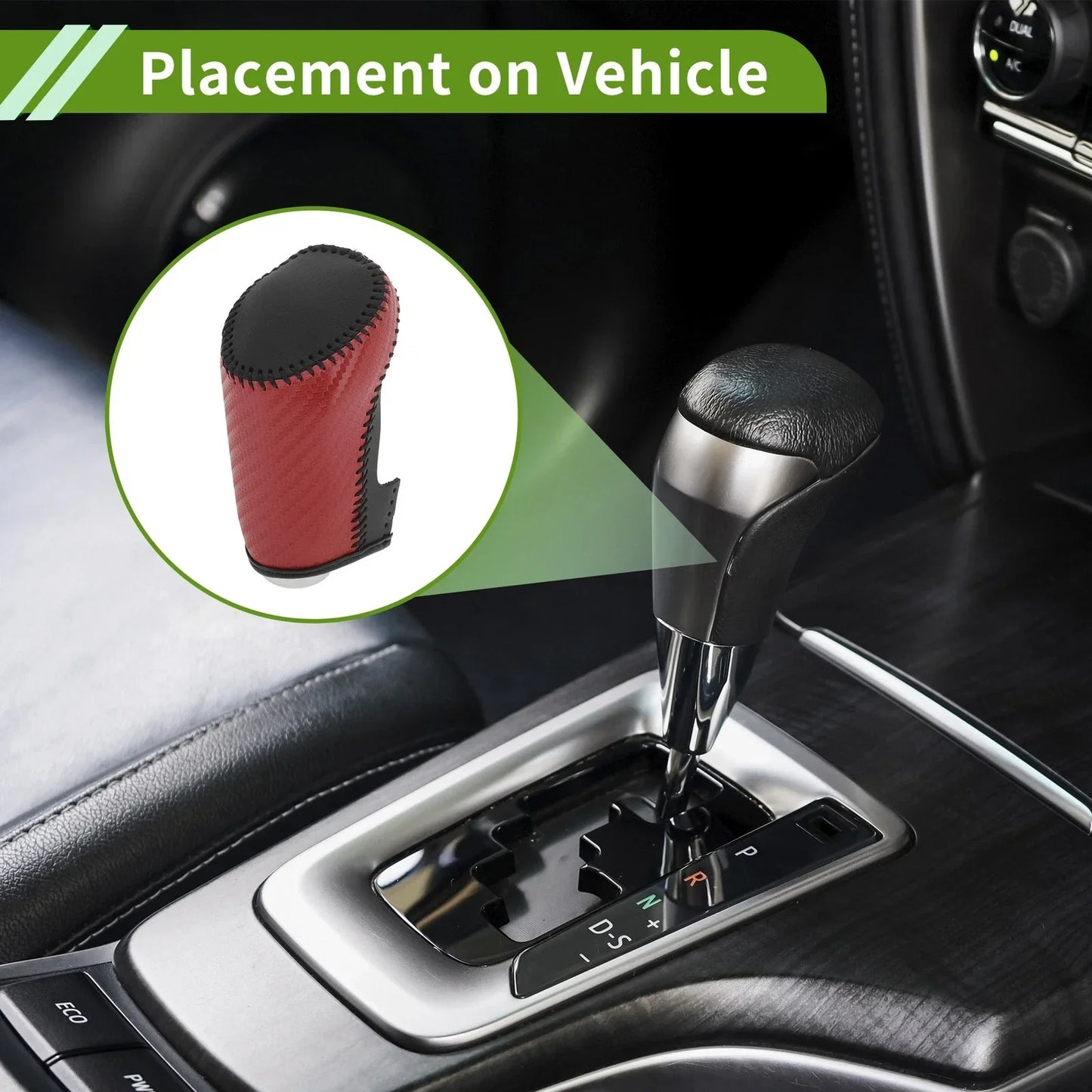 Car Gear Shift Knob Cover for Chevrolet Malibu Red Carbon Fiber