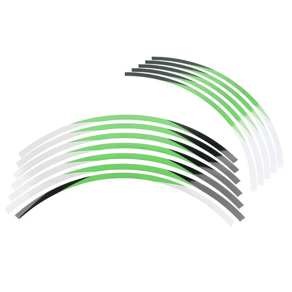 21" 19" Rim Stickers Wheel Stripes Decals Green for Kawasaki KX 250F (2004-2021)