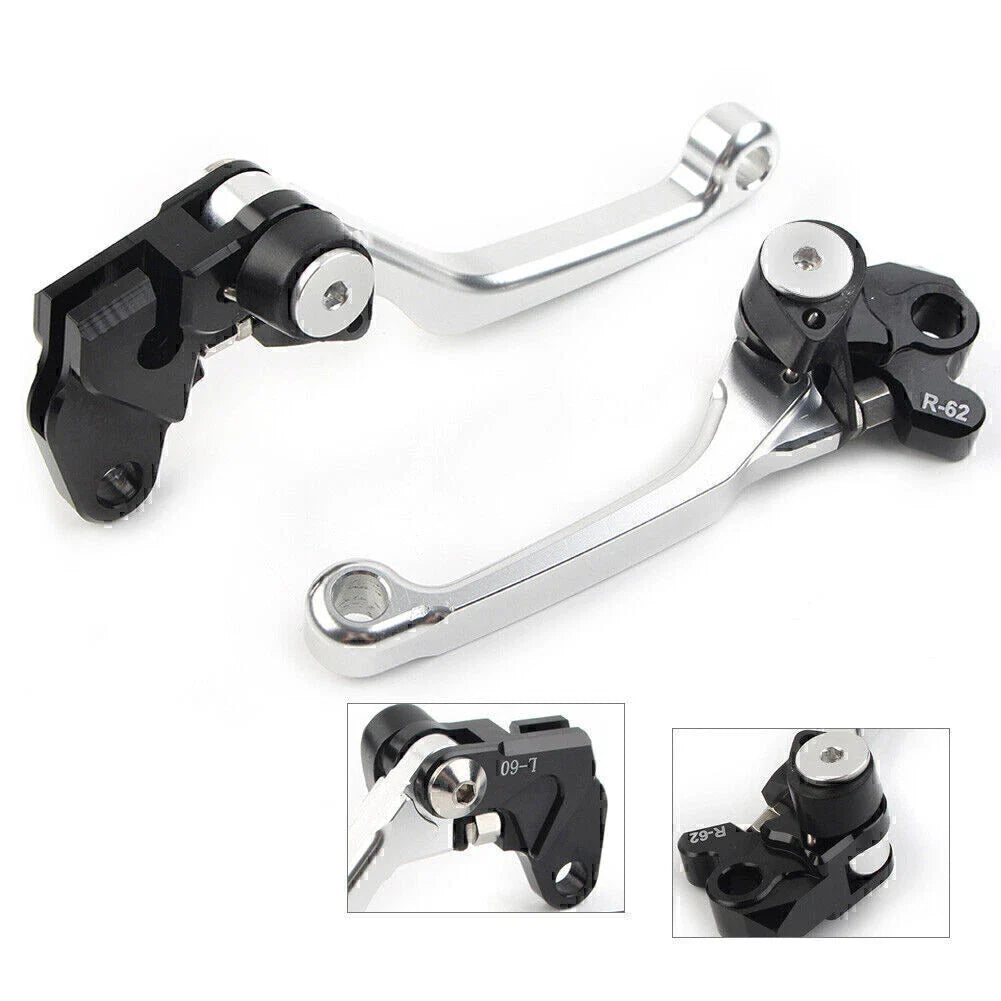 Silver Pivot Brake Clutch Levers for Suzuki RM125 RM250 RM85 (2001-2023)