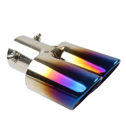 Dual Steel Bluing Rear Exhaust Pipe Tail Muffler Tip for Universal Accessory