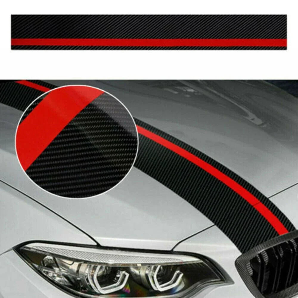 Vehicle Decal Wrap Sticker 5D Carbon Fiber Car Parts Rally Racing Stripes
