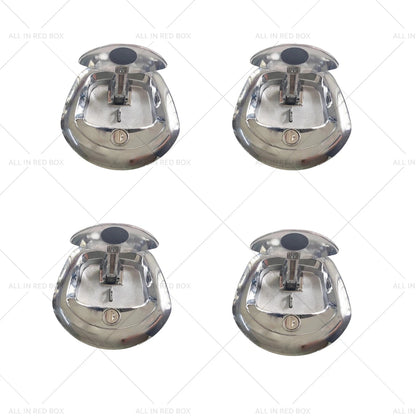 4 x Chrome Power Operated Recessed Whale Tail T-Lock Handles for Toolbox