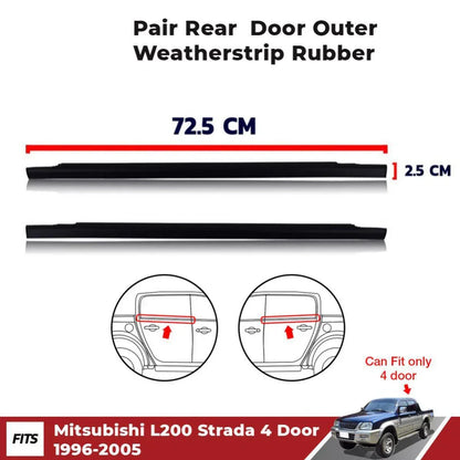 Weatherstrip Door Belt Out Rear L+R Fits Mitsubishi L200 Strada 4D 1996-05 D06