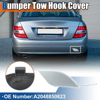 Rear Tow Hook Cover for Mercedes-Benz (2012-2015) Silver Tone