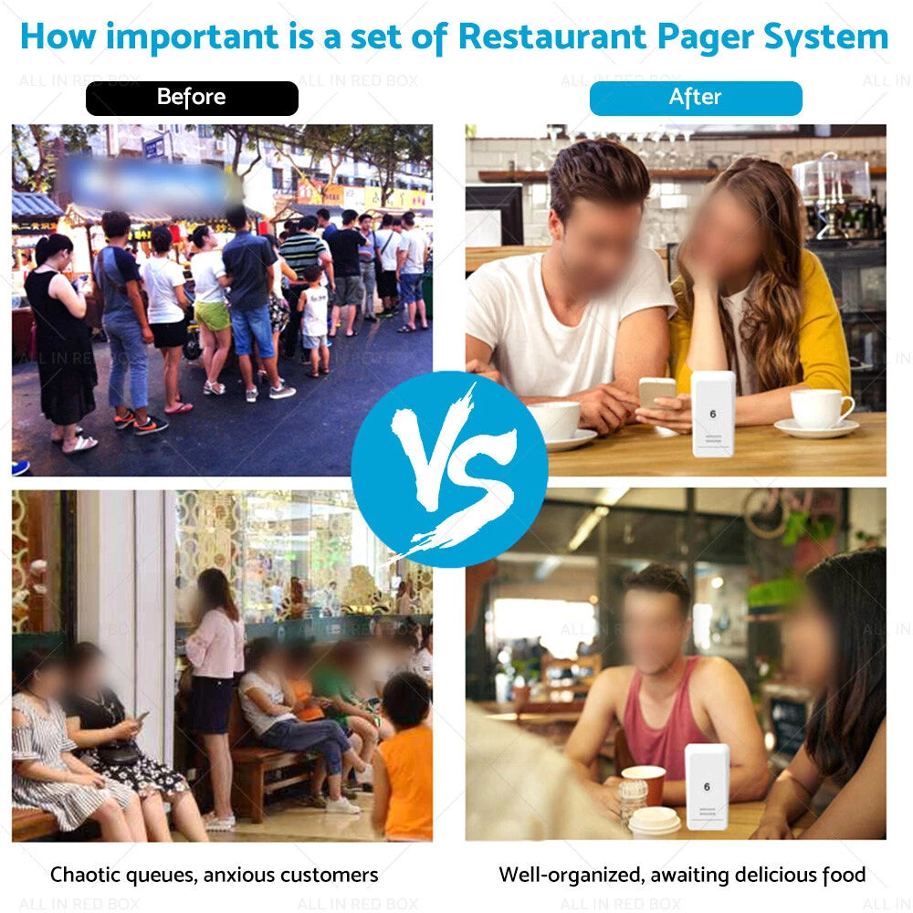 16 x Restaurant Pager System Buzzers for Guest Queuing in Food Truck, Cafe, Bar