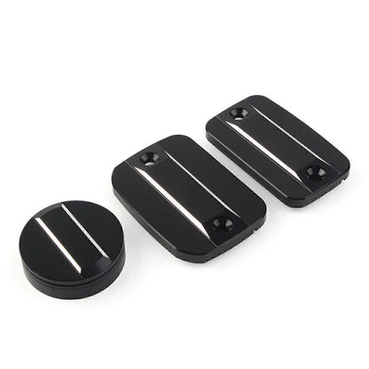 Black Front Brake Clutch Fluid Reservoir Cap & Rear Brake Cover for Scrambler 1100