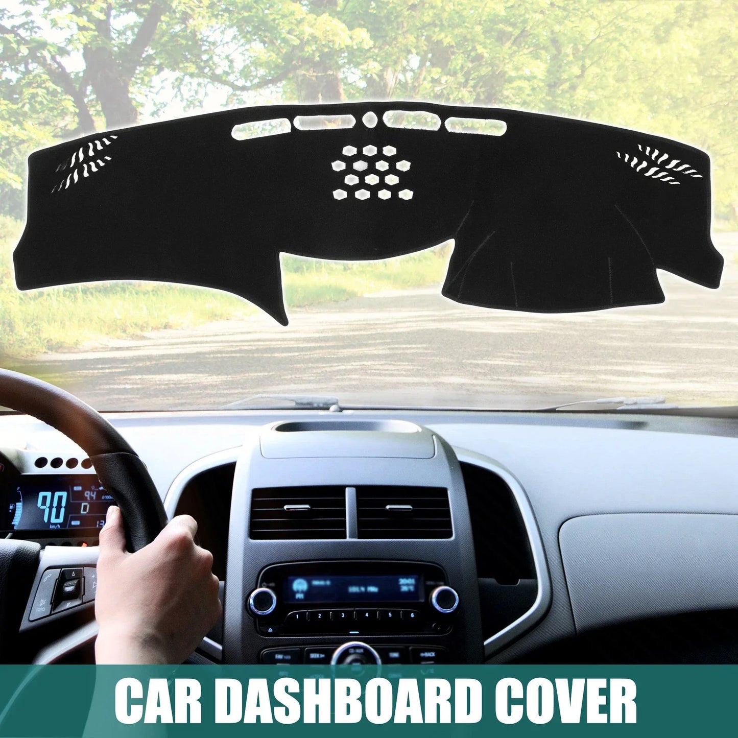 Black Polyester Non-Slip Dashboard Cover for LEXUS GS (2006-2011)
