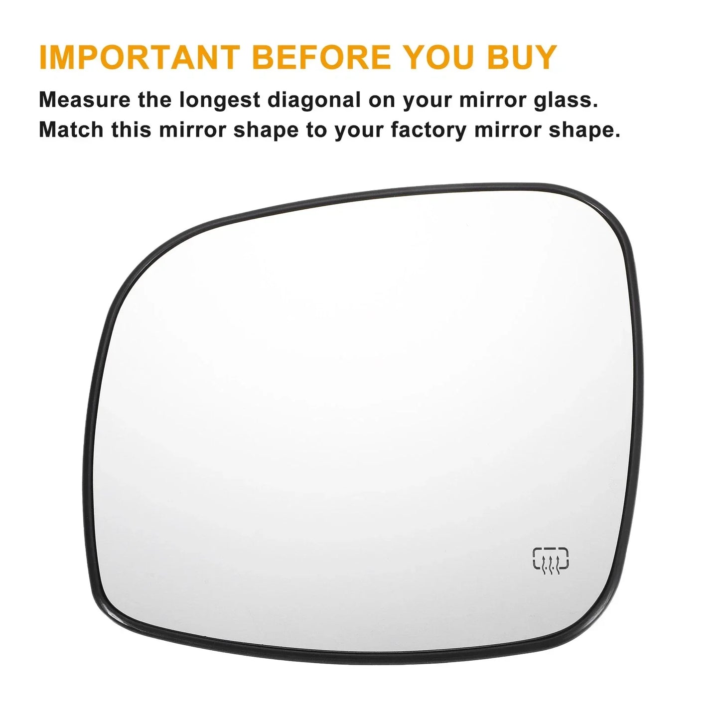 Left Side Heated White Mirror Glass for Chrysler Dodge Ram