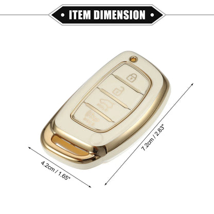 TPU White 4 x Button Remote Keyless Key Fob Cover for Hyundai Elantra Sonata