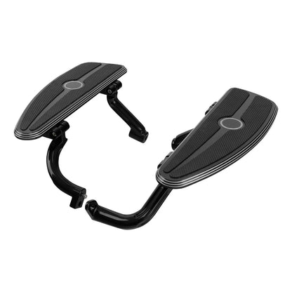 Black Half-Shield Rider Floorboards Mount Bracket for Harley Touring (2014-24)