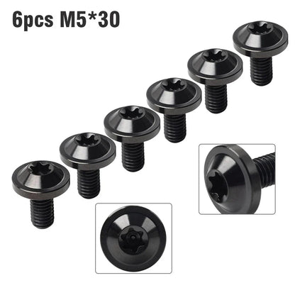 6 x Titanium Alloy M5x30mm Torx Head Bolts for Bike Motorcycle