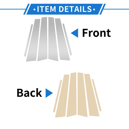6 Pcs Door Pillar Window Trim for Hyundai Creta Ix25 (2020-2023) Silver Tone