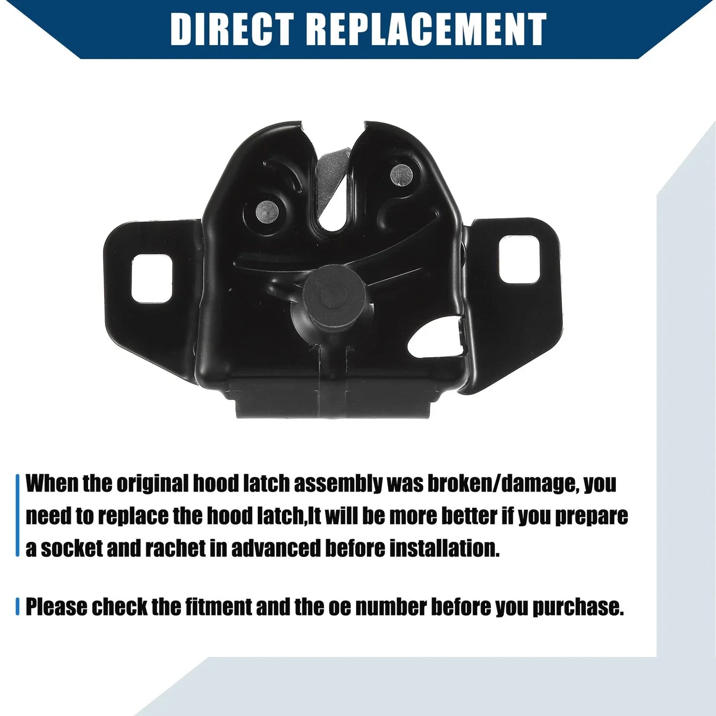 Hood Latch Lock Assembly for Dodge Ram 1500 2500 3500 (2002-2023)