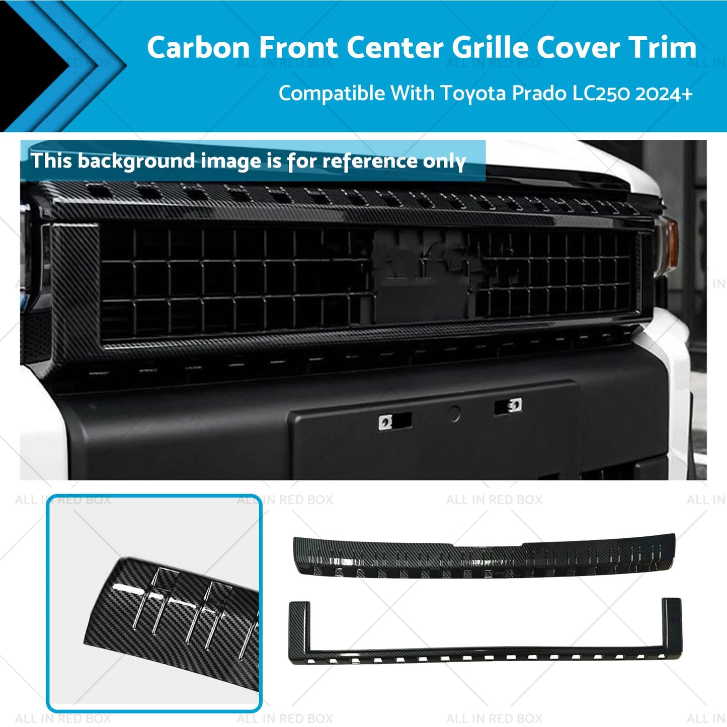 Carbon Fiber Front Grille Cover Trim for Toyota Prado LC250 (2024+)