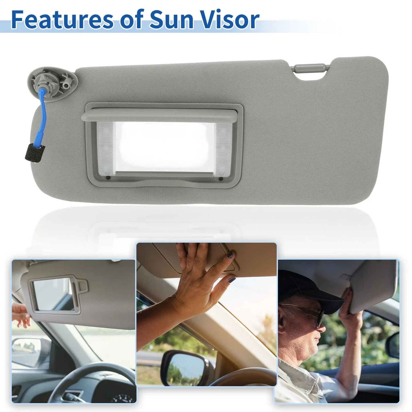 Left Side Sun Visor for Honda CRV 2017-2022 Gray Replacement