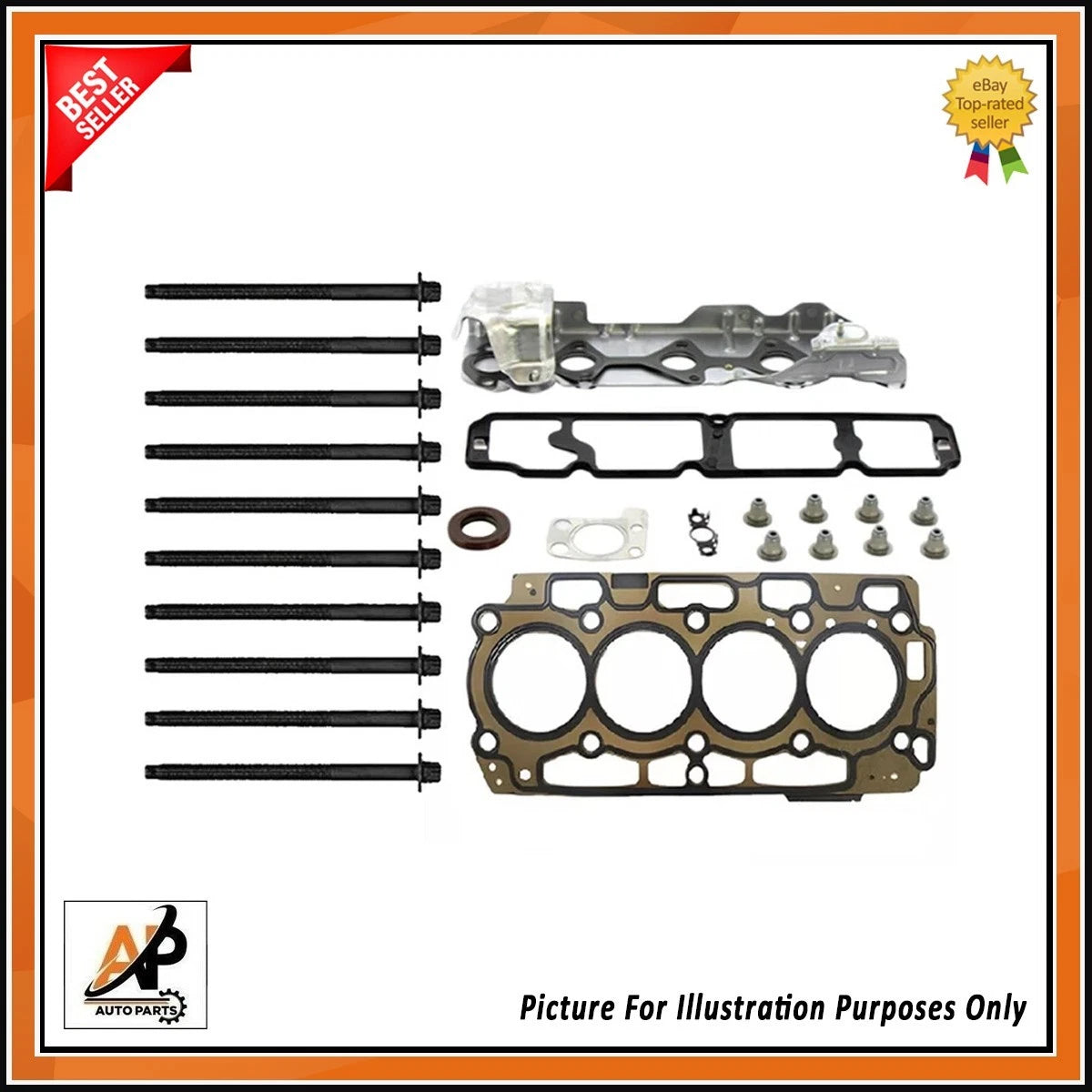 Engine Head Gasket Set with Bolts for Peugeot 1.6 HDi DV6TED4 (2009–2016)