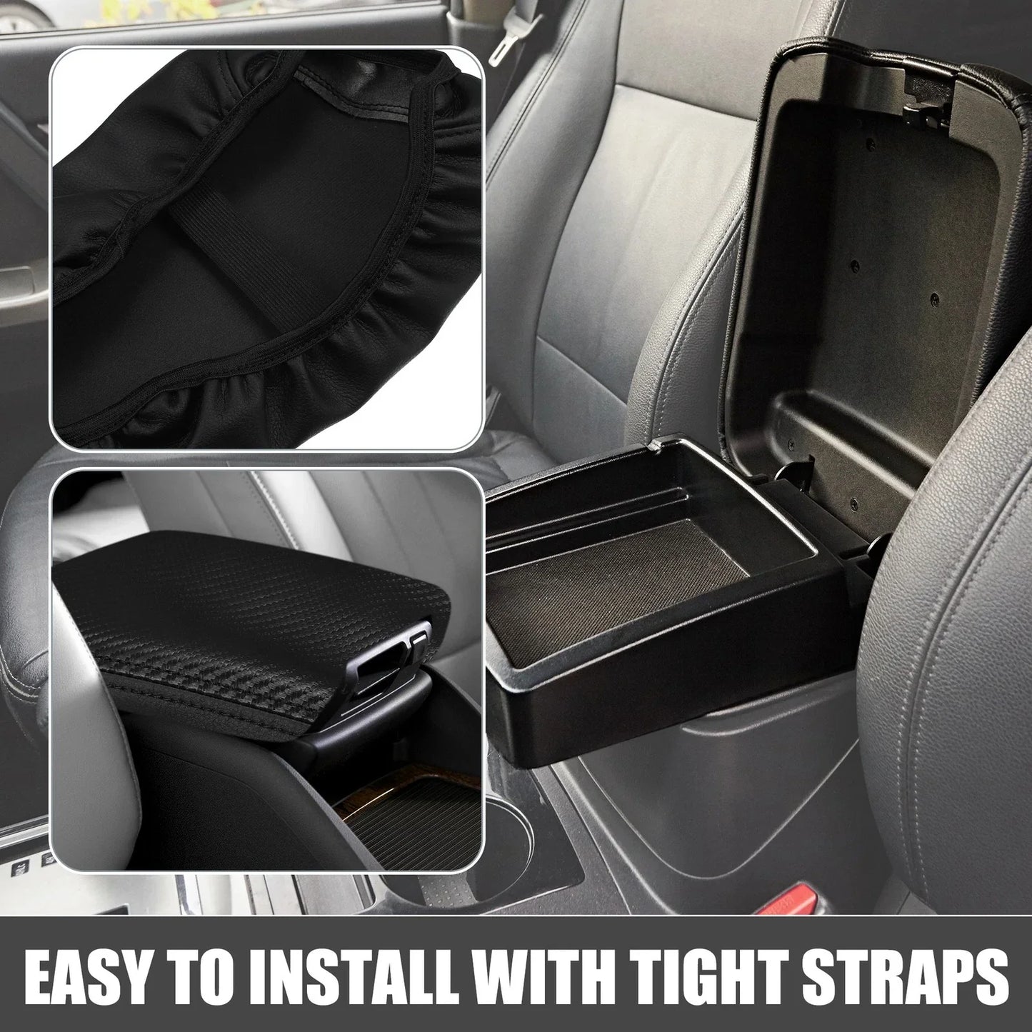 Center Console Pad Armrest Seat Box Cover Black for Hyundai Elantra (2021-2023)