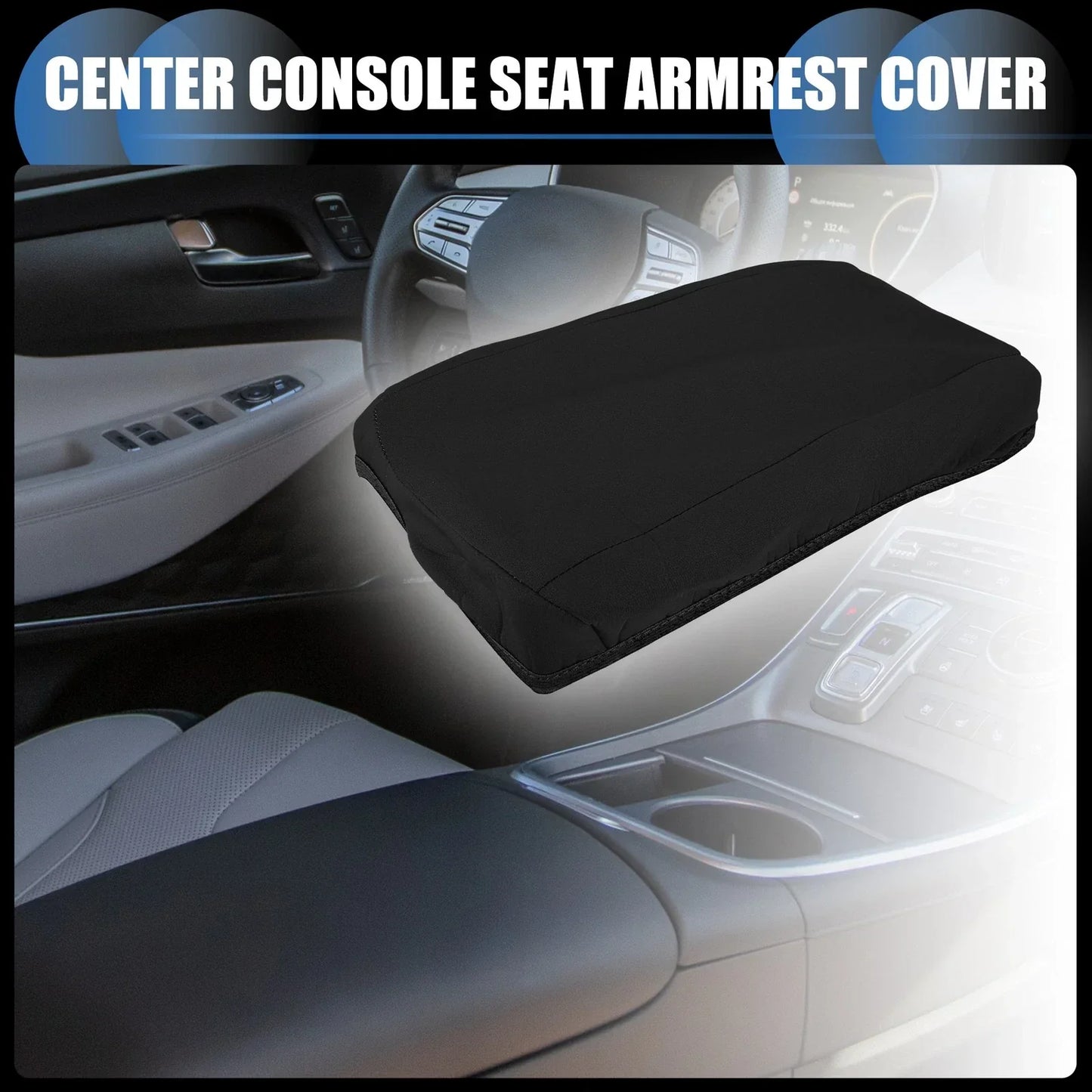 Armrest Protector Cover Pad for Hyundai Santa Fe (2019-2020) Neoprene Black