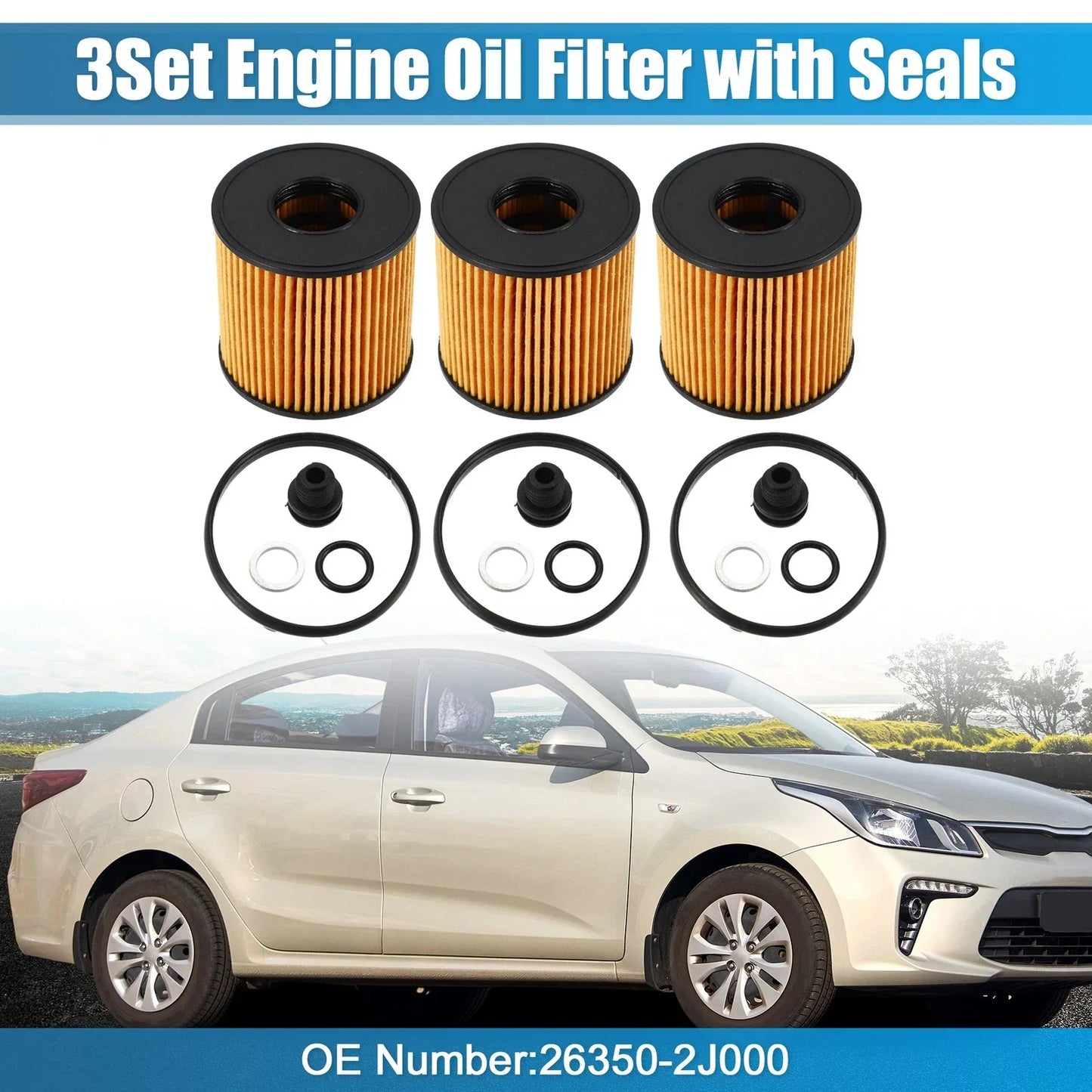 Engine Oil Filter 2 x for Hyundai Elantra 2.0L (2021-2022)