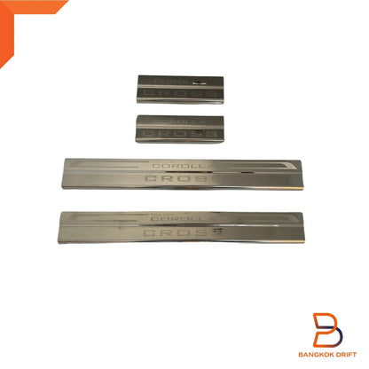 4 x Chrome Door Sill Scuff Plates for Toyota Corolla Cross (2020-2024)