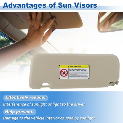 Right Side Sun Visor for Hyundai Accent 2011-2015 - Beige