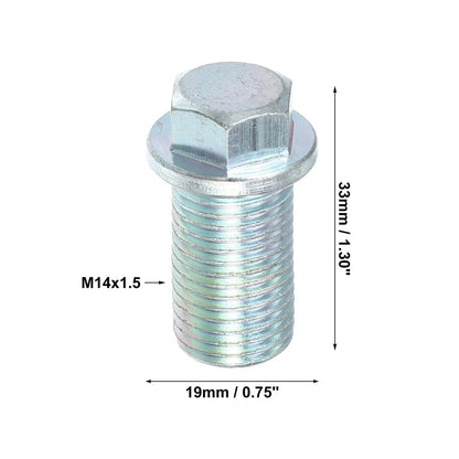 M14x1.5 Steel Engine Oil Drain Plug Screw w/ Seal Ring for Dodge (2003-2023)