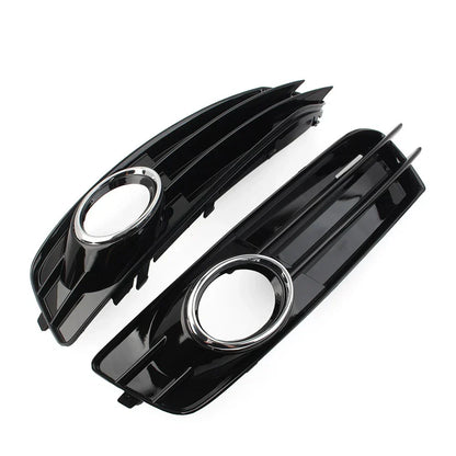 Front Bumper Fog Light Grille Covers with Chrome Ring for Audi A3 (09-12)