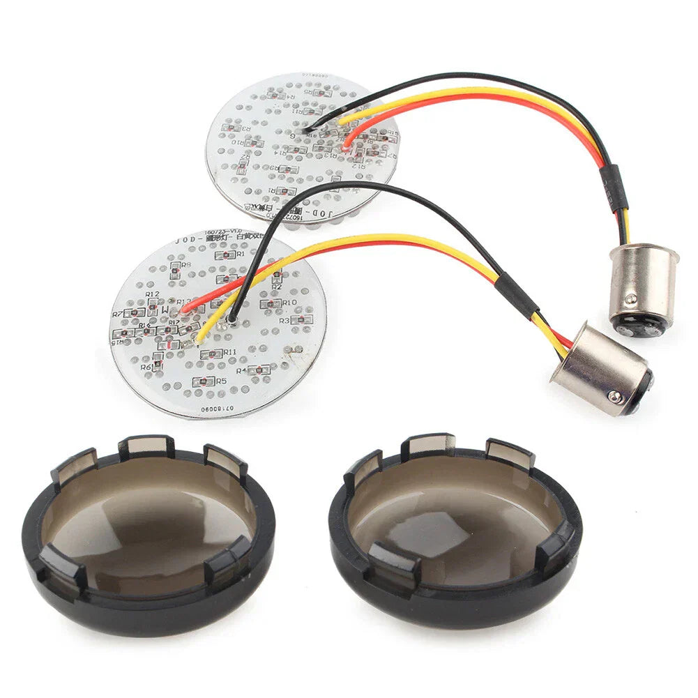 Smoke Front Turn Signal LED Light Panel for Harley Dyna Road Street Glide (2006-2023)