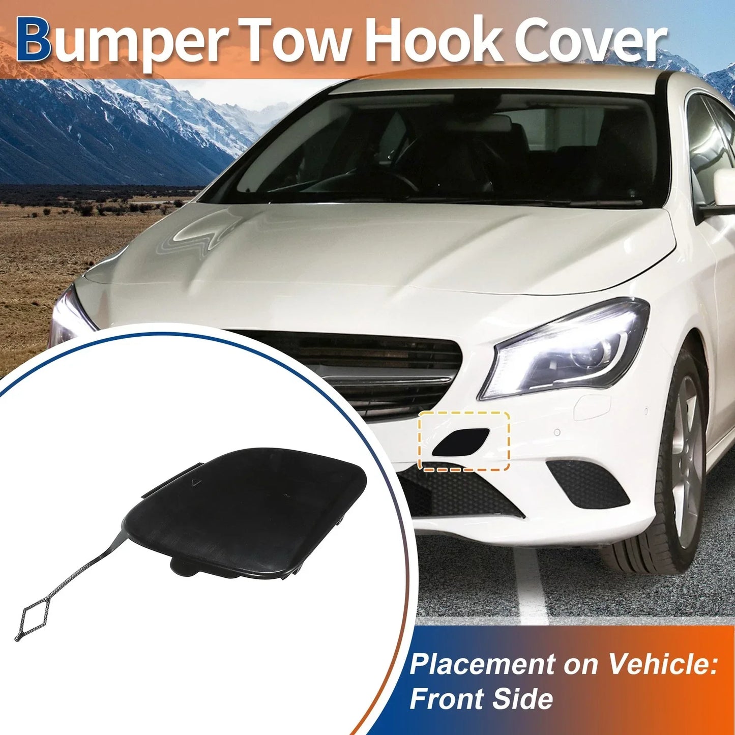 Front Bumper Tow Hook Cover for Mercedes-Benz CLA W117 (2014-2019) Black
