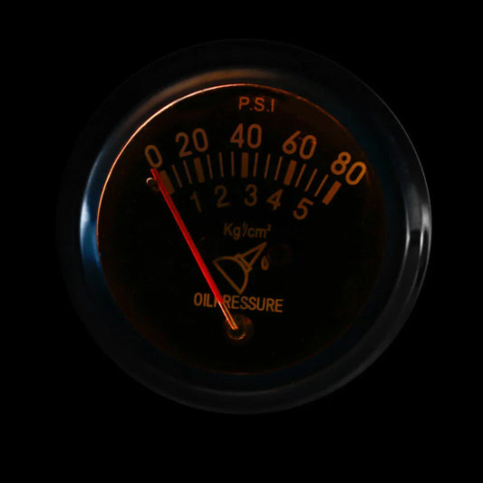 2" 52mm Universal Mechanical Oil Pressure Gauge for Car - 0-80 PSI