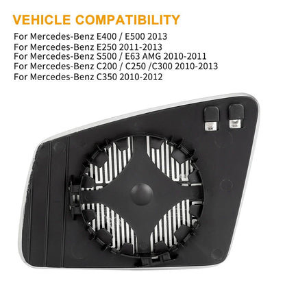 Heated Right Side Rearview Mirror Glass for Mercedes-Benz E400 (2015-2017)