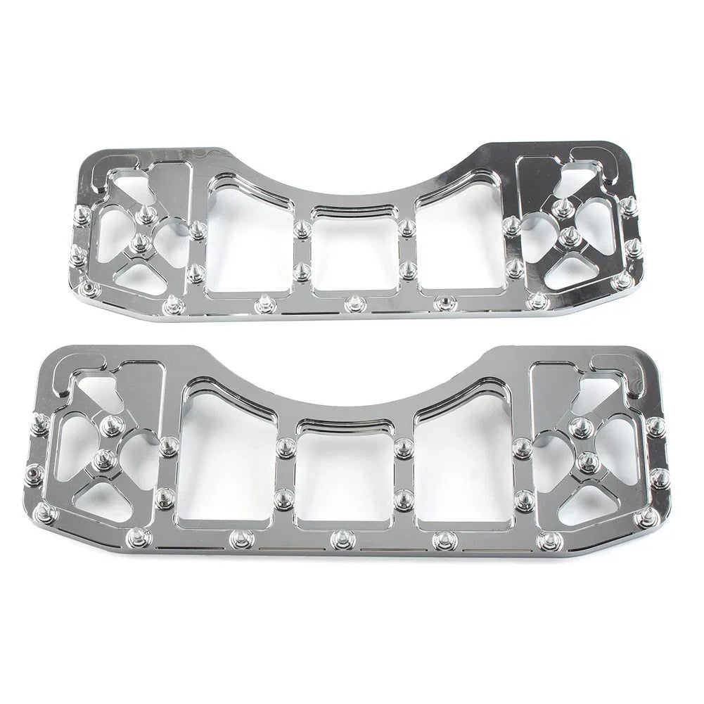 CNC Front Floorboards for Harley Touring Dyna FLD (2014-2023) - Chrome Pair
