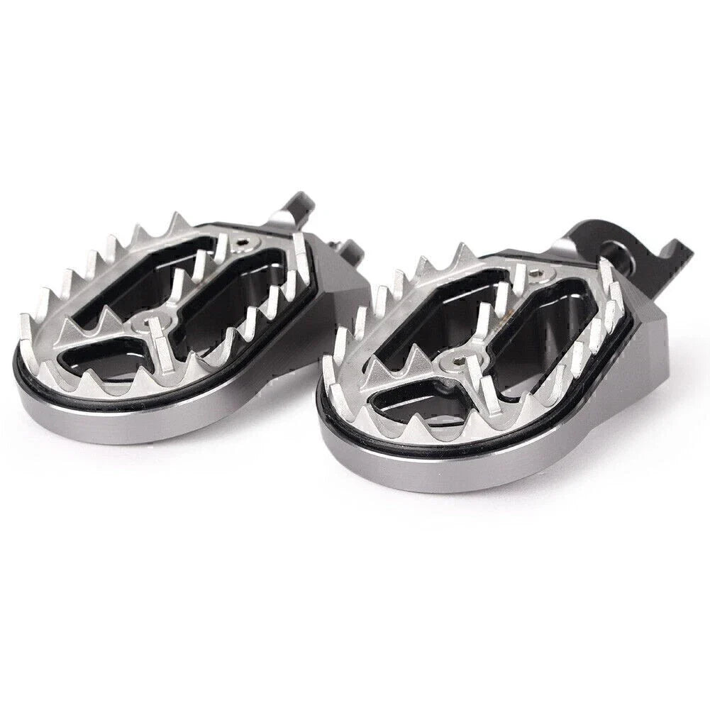 Grey Shark Teeth Racing Foot Pegs for Kawasaki KX250 KX450 (2008-2015)