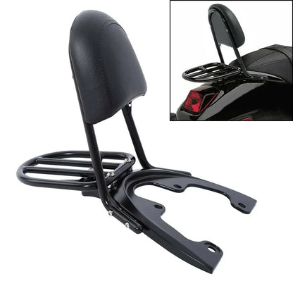 Black Sissy Bar Backrest Baseplate for Harley V-Rod Night Rod Special (07-11)