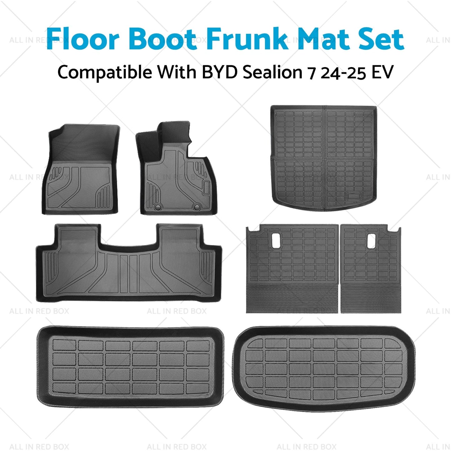 8Pcs TPE 3D Floor Boot Mats for BYD Sealion (2024-2025)