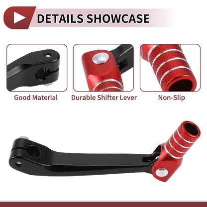 Folding Motorcycle Gear Shifter Lever for Honda CRF150F (2003-2017) Black Red