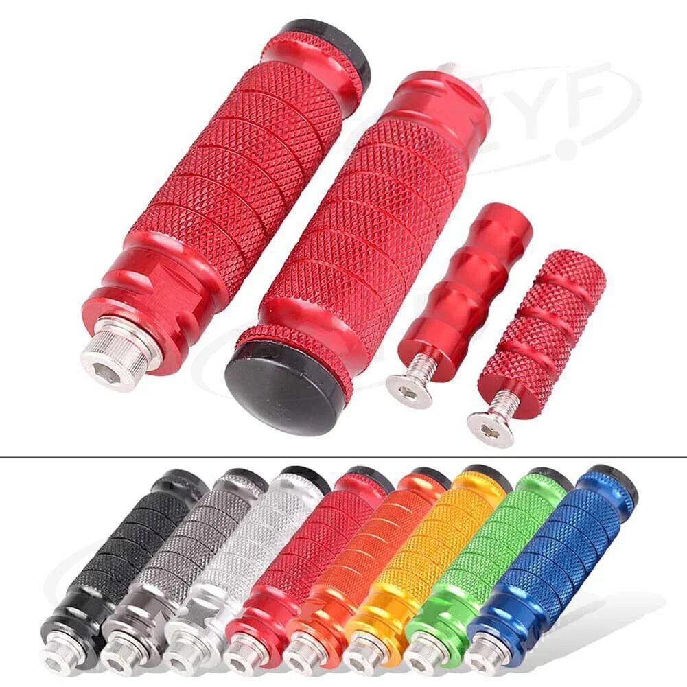 Universal Rearset Footrests Foot Pegs for Motorcycle - Aluminum (8 Colors)