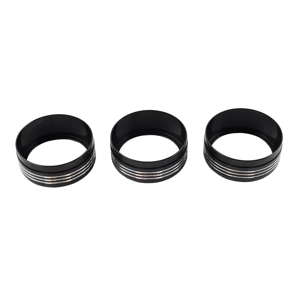 Black AC Climate Control Knob Ring Covers for Subaru Forester XV Crosstrek WRX (2014-2021)