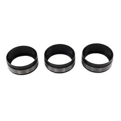 Black AC Climate Control Knob Ring Covers for Subaru Forester XV Crosstrek WRX (2014-2021)